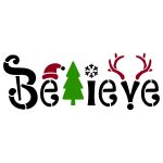 Believe Christmas Stencil - Image 2