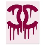 Reusable Chanel drip logo stencil template cut from 10 mil Mylar for spray paint, crafts, and DIY projects.