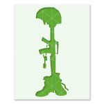 Cross Gun Helmet Boots Stencil