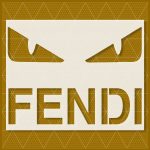 Reusable Fendi Eyes logo stencil template cut from 10 mil Mylar for painting, crafts, and DIY projects.
