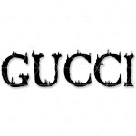 Reusable Gucci flame logo stencil template cut from 10 mil Mylar for spray paint, crafts, and DIY projects.