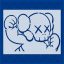 Reusable KAWS logo stencil template cut from 10 mil Mylar for painting, crafts, and DIY projects.