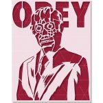 OBEY Alien They Live Stencil – Classic Horror Movie Alien Face Painting Template - Image 2